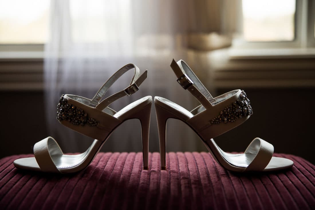 a pair of brides shoes
