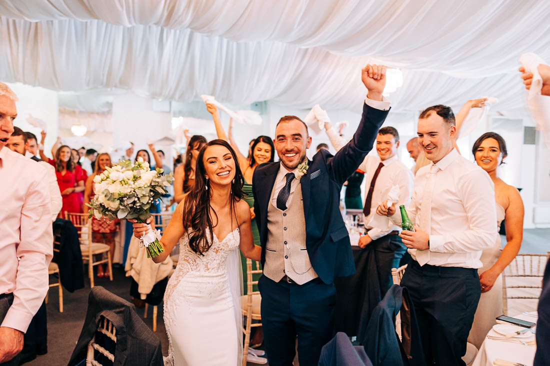 newly married Couple entering Rathsallagh's house dinning room