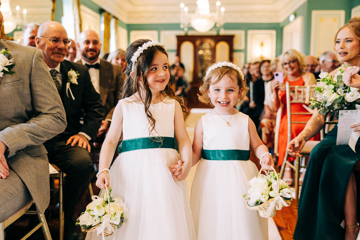 the flower girls arrive at Belling Suite