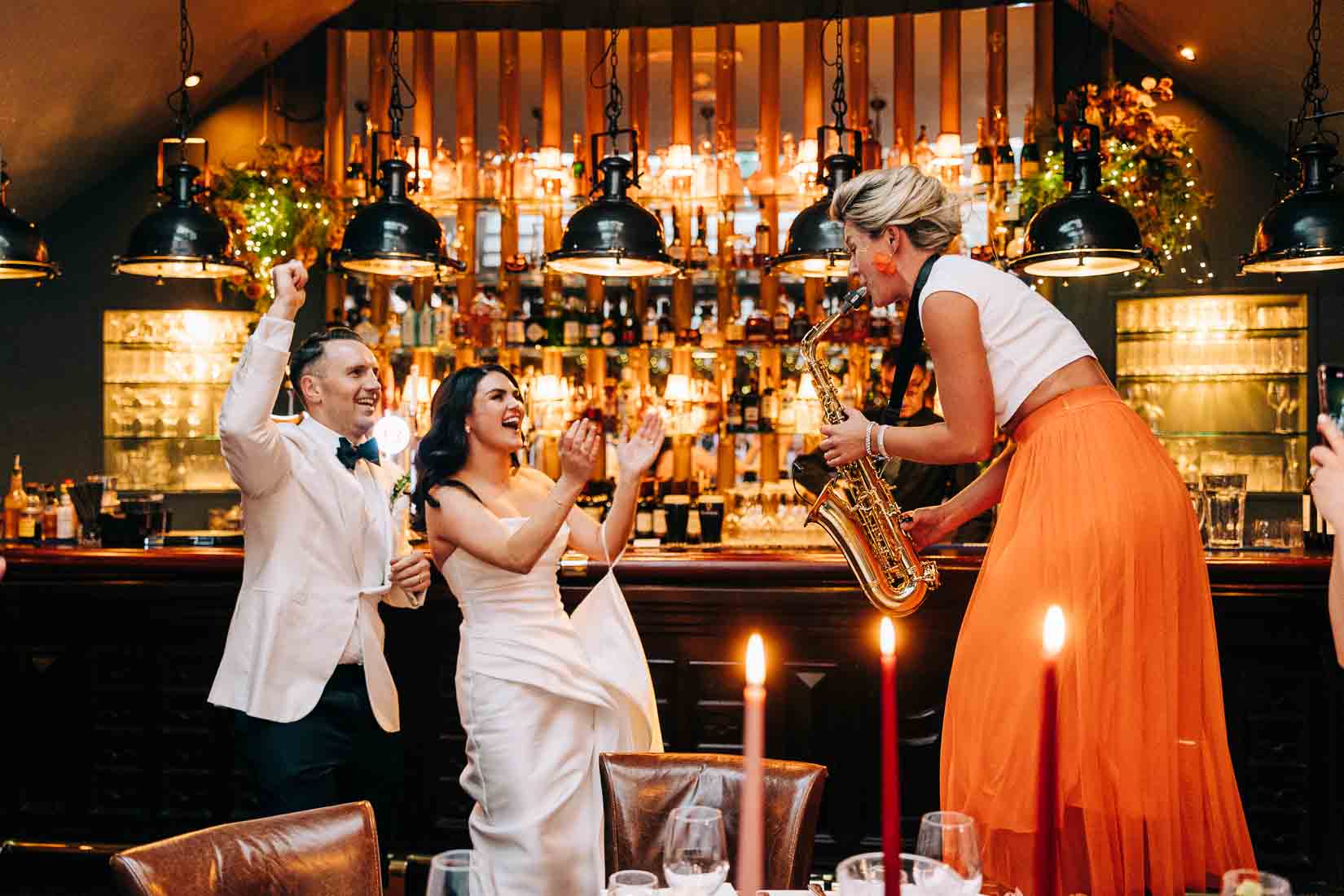 bride and groom at Marco Pierre White
