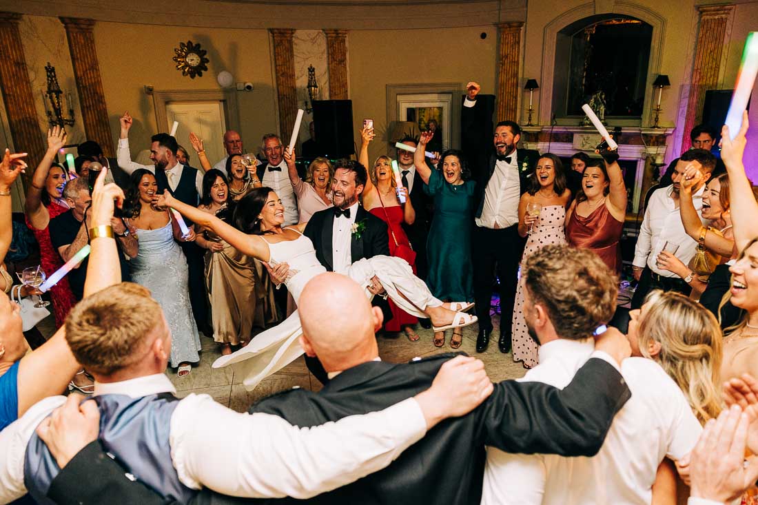 evening wedding reception at Marlfield House Wexford photographed by Mark Donovan